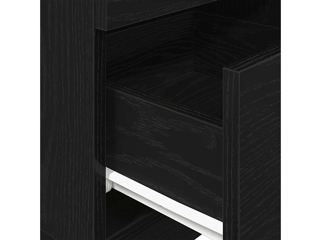 Table de chevet avec 2 tiroirs noir 36x36x68 cm