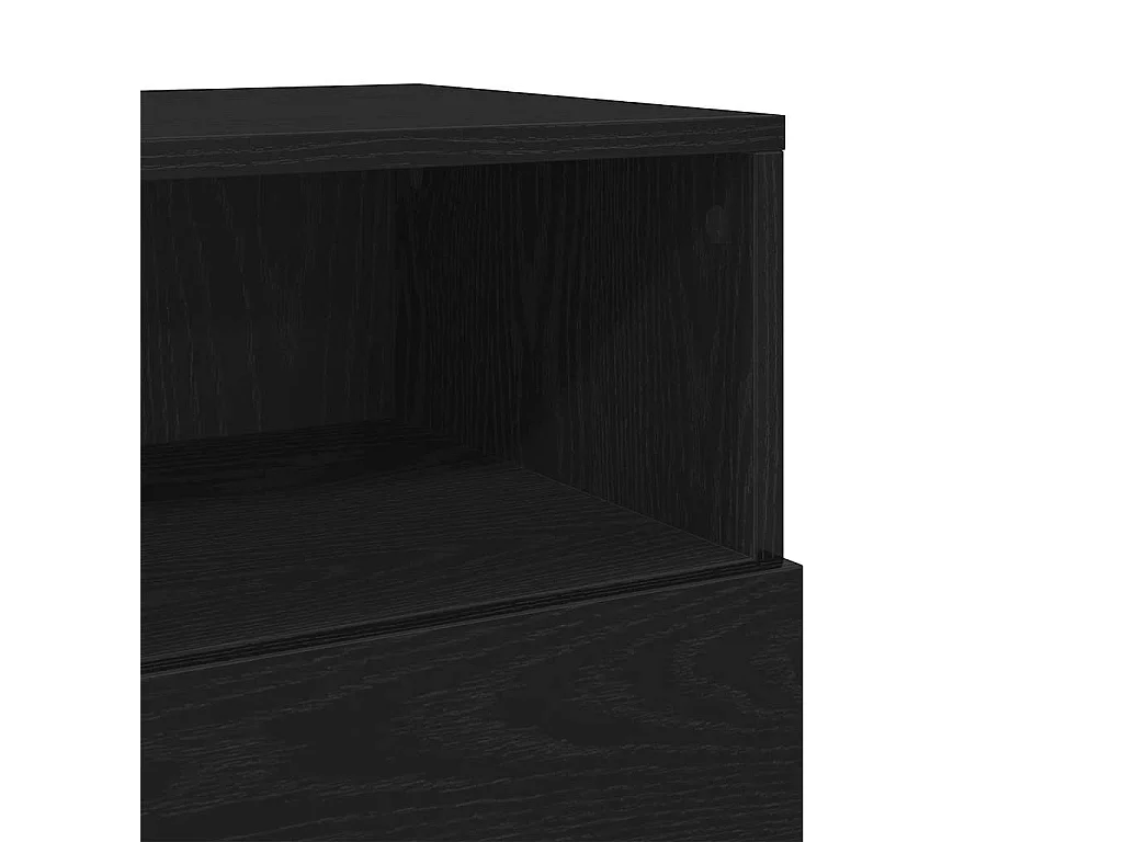 Comodino con 2 Cassetti Nero 36x36x68 cm