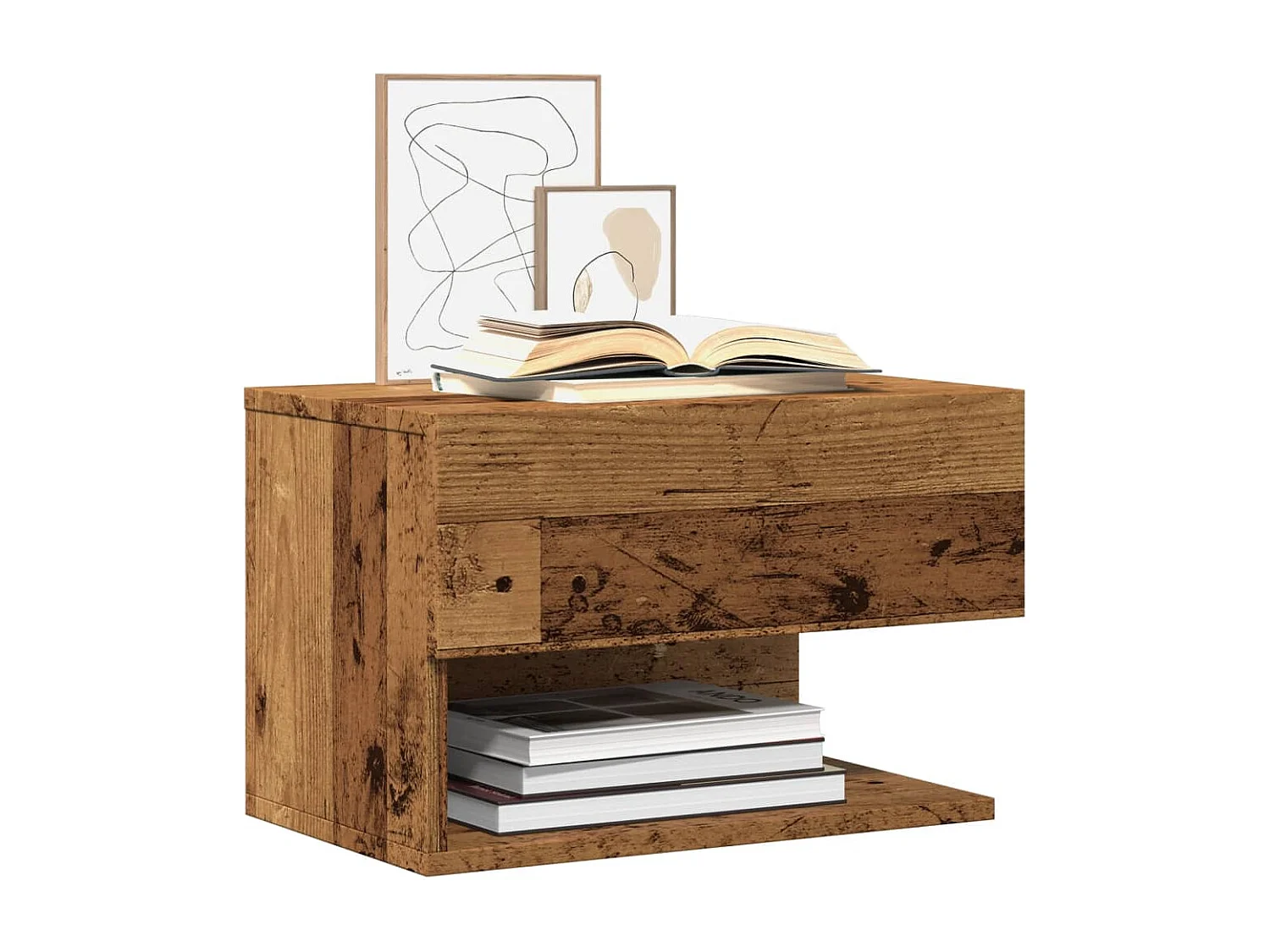 Table de chevet murale vieux bois