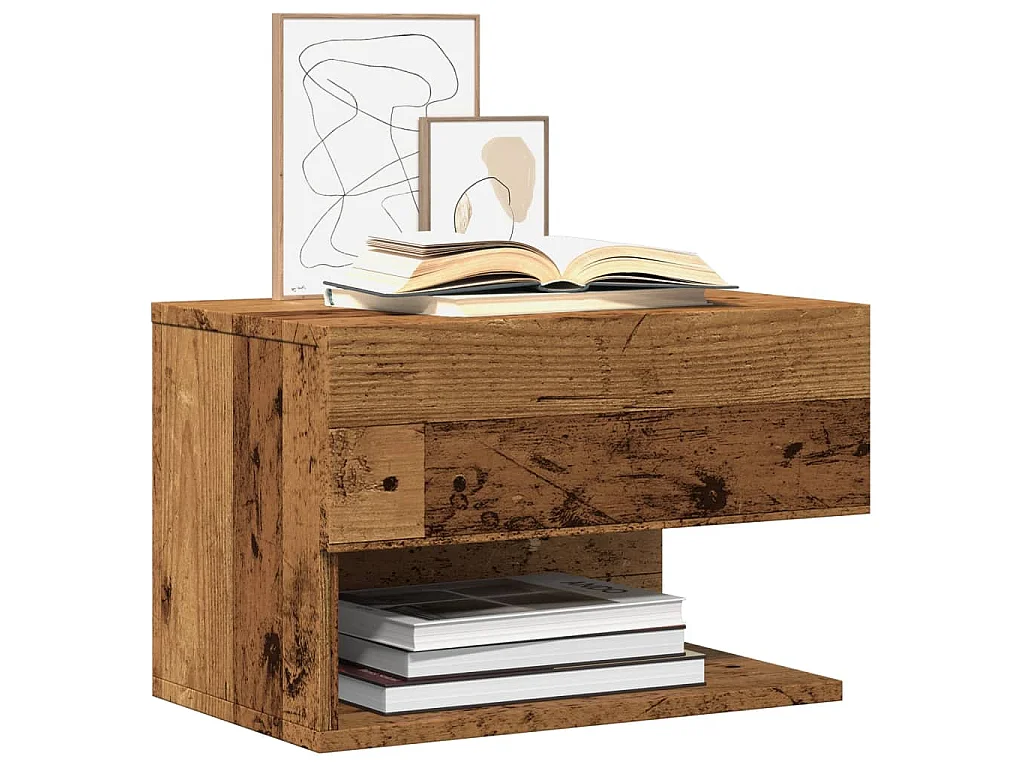 Table de chevet murale vieux bois