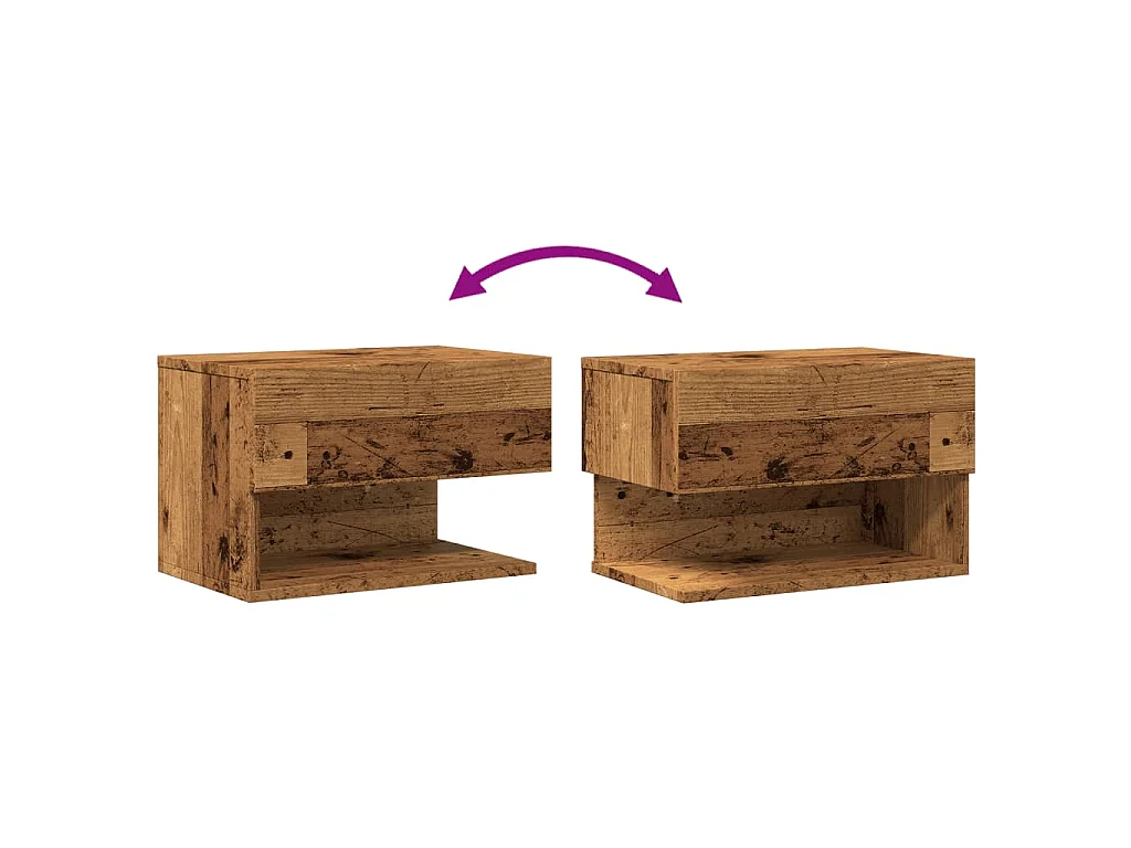 Table de chevet murale vieux bois