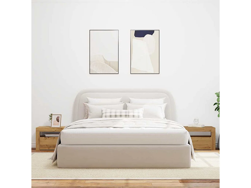 Nachtkastjes 2 st met LED's 60x35x40 cm artisanaal eikenkleur