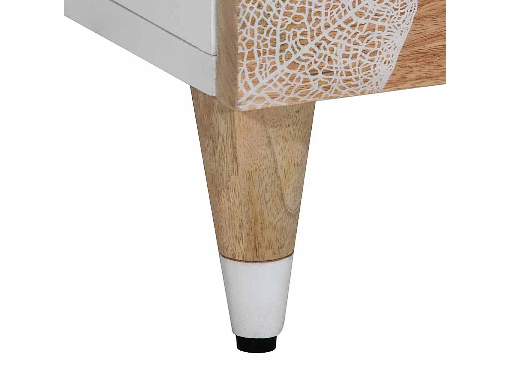 Mesita de noche madera maciza de mango 50x33x60 cm