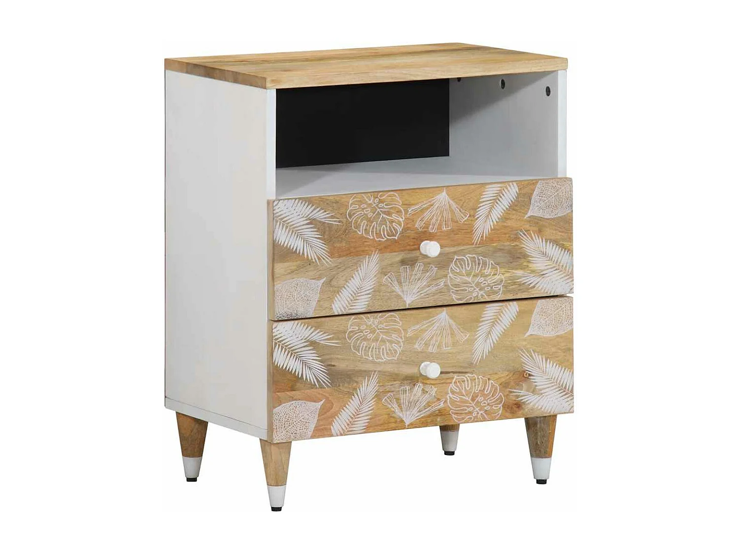 Mesa de cabeceira 50x33x60 cm madeira de mangueira maciça