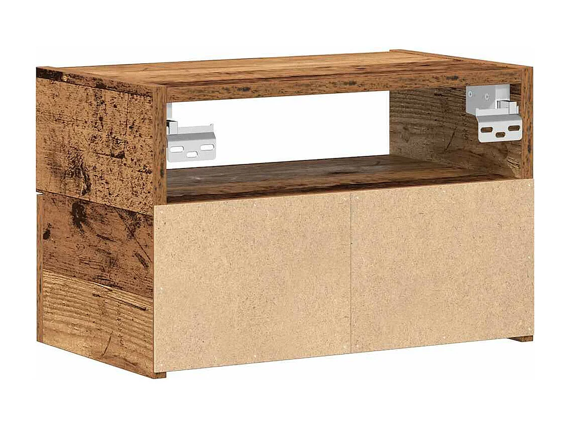 Table de chevet murale vieux bois 45x26x28,5 cm