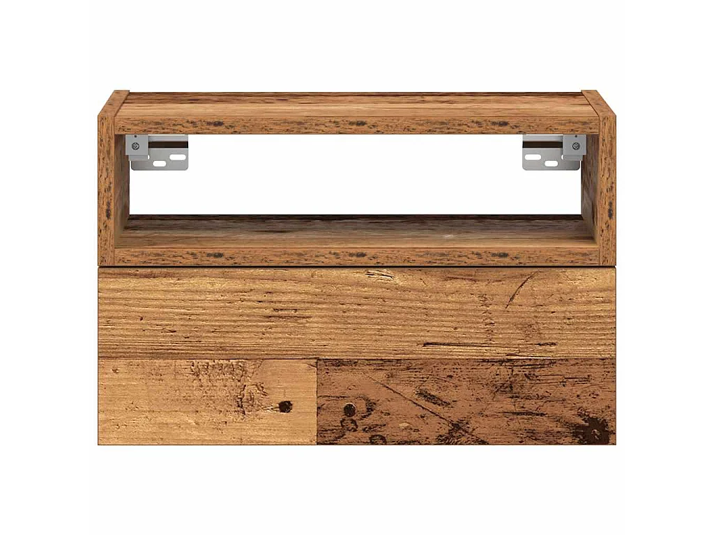 Mesa de cabeceira de parede 45x26x28,5 cm cor madeira velha