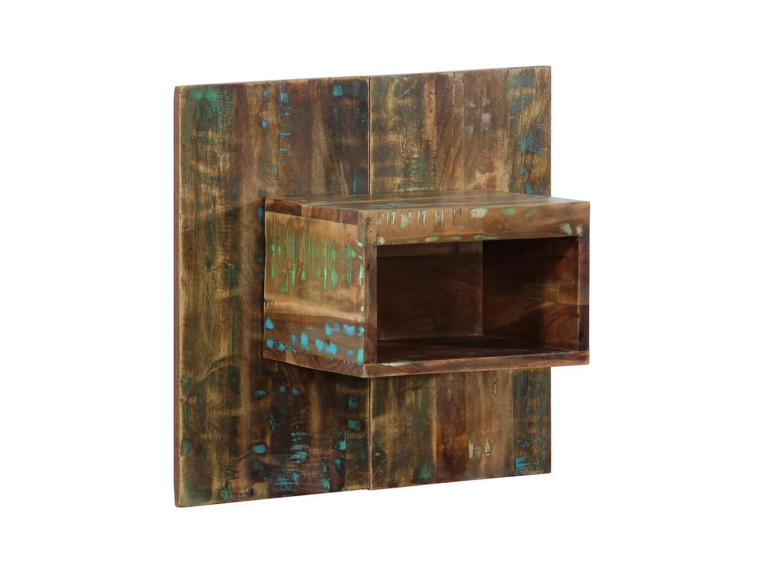 Table de chevet multicolore 50x27x50 cm bois de récupération