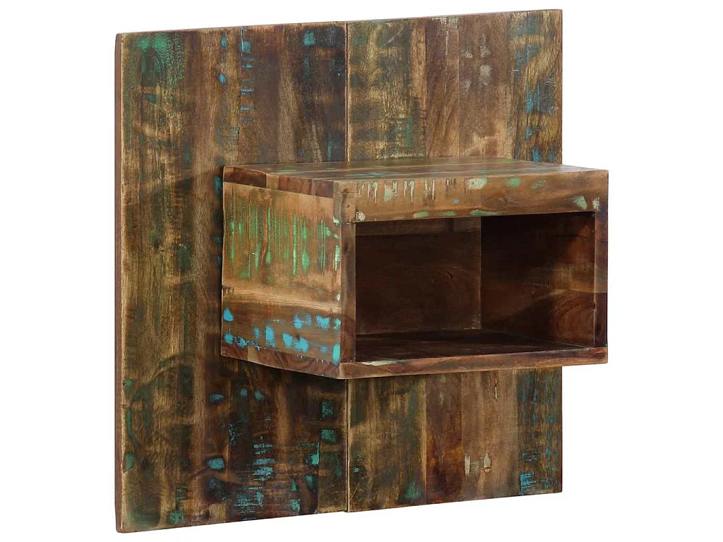 Table de chevet multicolore 50x27x50 cm bois de récupération
