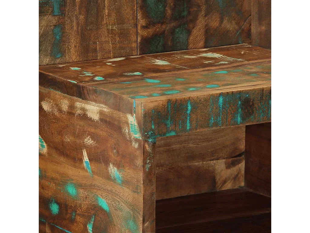 Table de chevet multicolore 50x27x50 cm bois de récupération