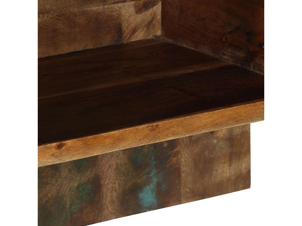 Table de chevet multicolore 50x27x50 cm bois de récupération