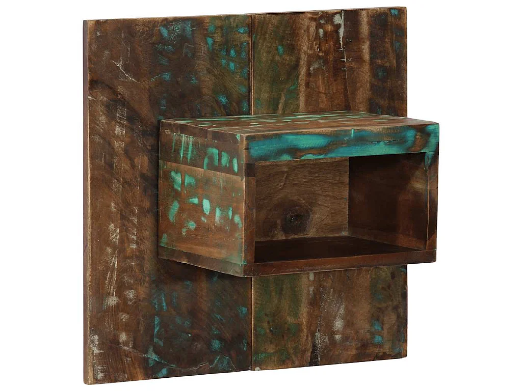 Table de chevet multicolore 50x27x50 cm bois de récupération