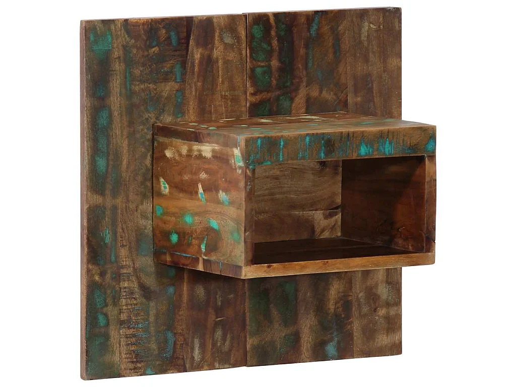 Table de chevet multicolore 50x27x50 cm bois de récupération
