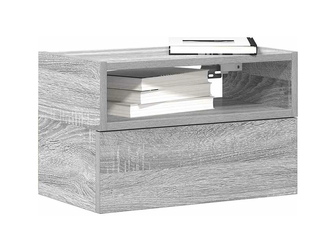 Table de chevet murale sonoma gris 45x26x28,5 cm