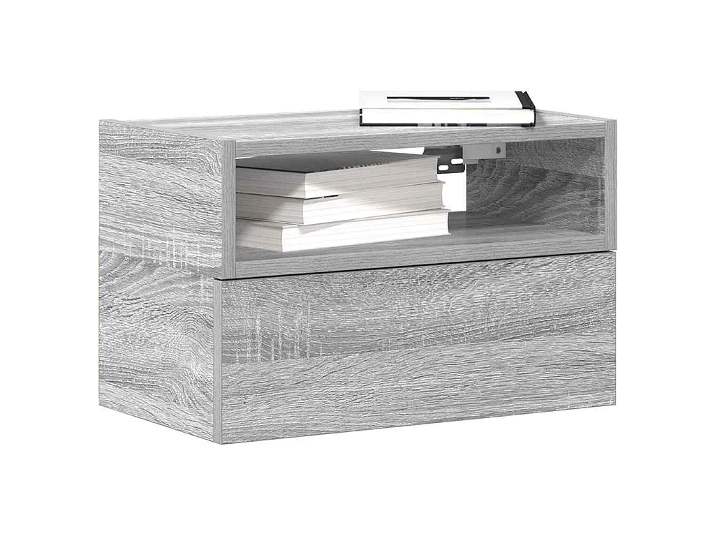 Table de chevet murale sonoma gris 45x26x28,5 cm