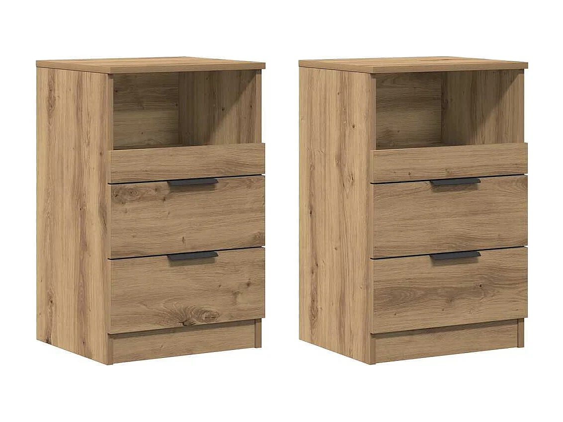 Tables de chevet 2 pcs chêne artisanal bois d'ingénierie