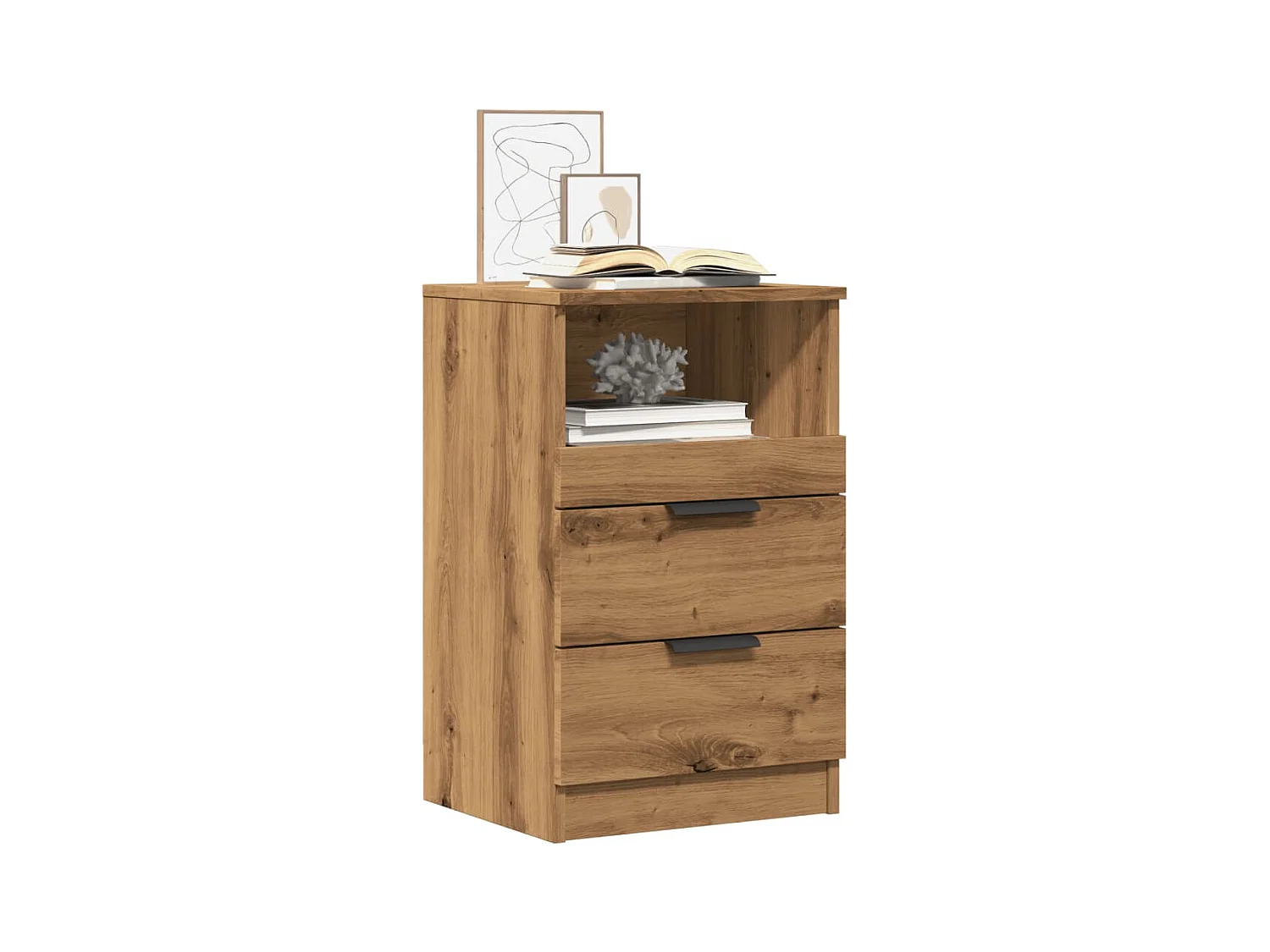 Tables de chevet 2 pcs chêne artisanal bois d'ingénierie