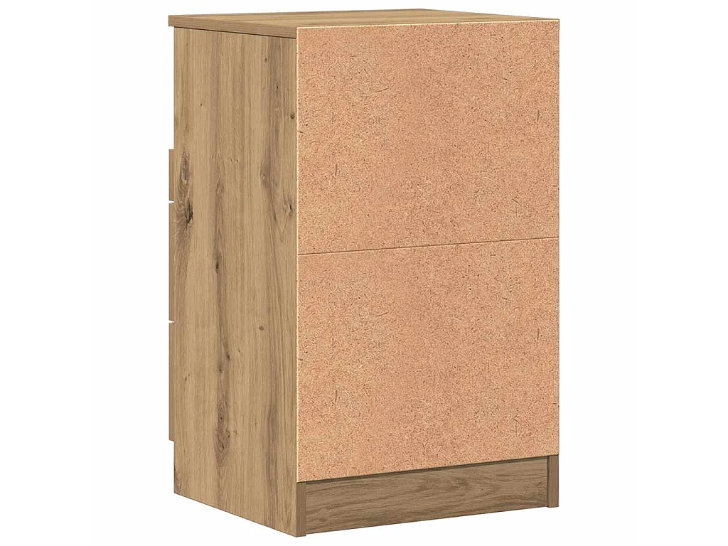 Comodini 2pz Rovere Artigianale 40x36x65cm in Legno Multistrato