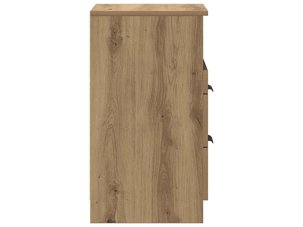 Comodini 2pz Rovere Artigianale 40x36x65cm in Legno Multistrato