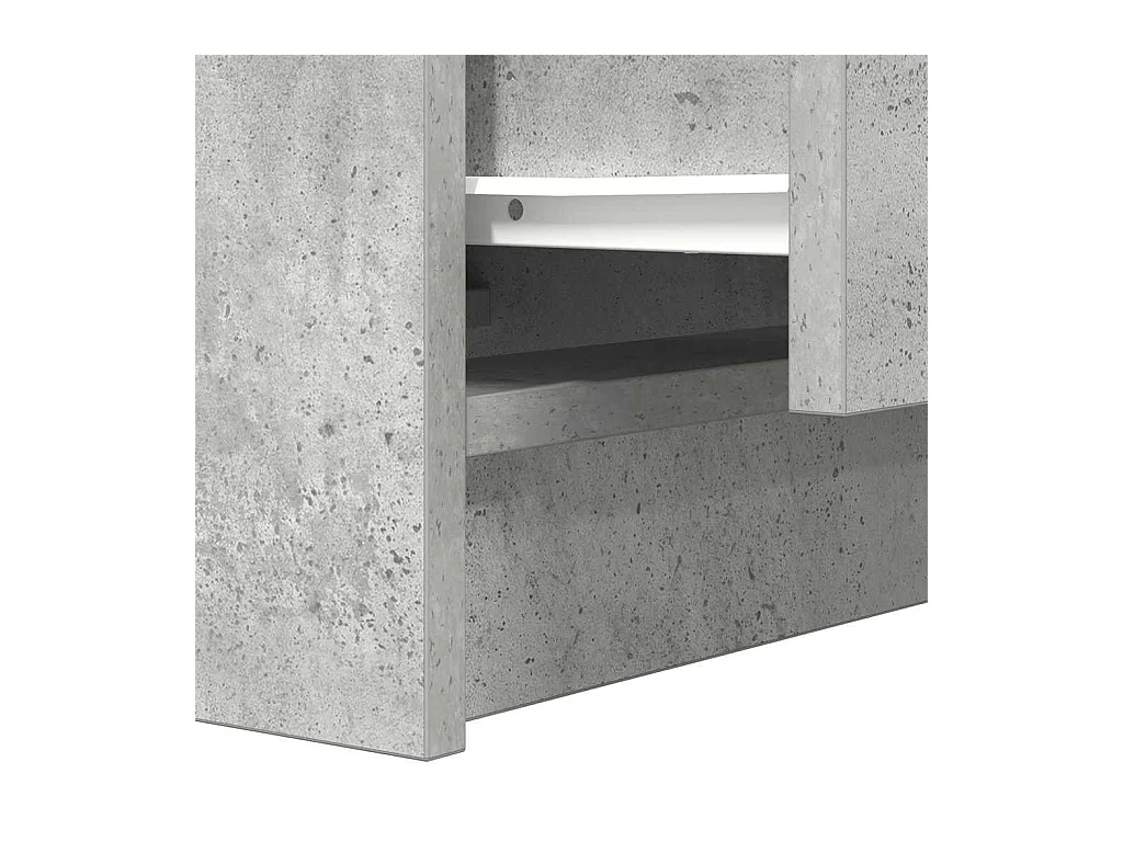Table de chevet avec 2 tiroirs gris béton 38x34x80 cm