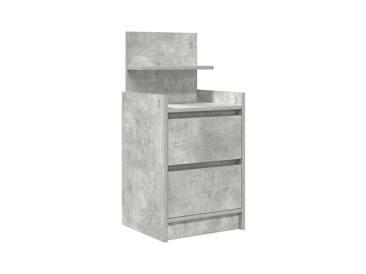 Table de chevet avec 2 tiroirs gris béton 38x34x80 cm