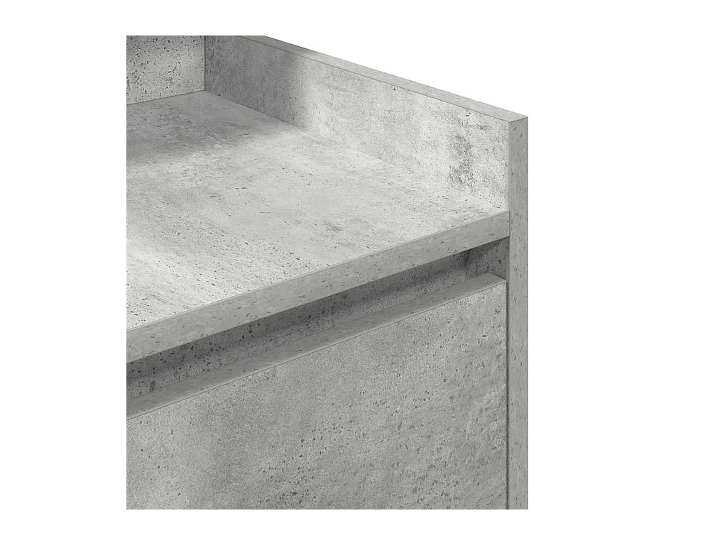 Table de chevet avec 2 tiroirs gris béton 38x34x80 cm