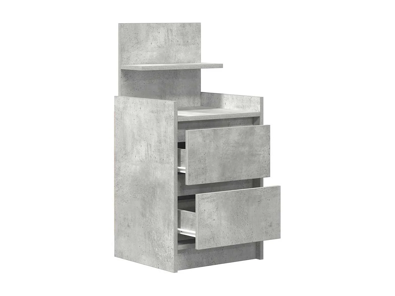Table de chevet avec 2 tiroirs gris béton 38x34x80 cm