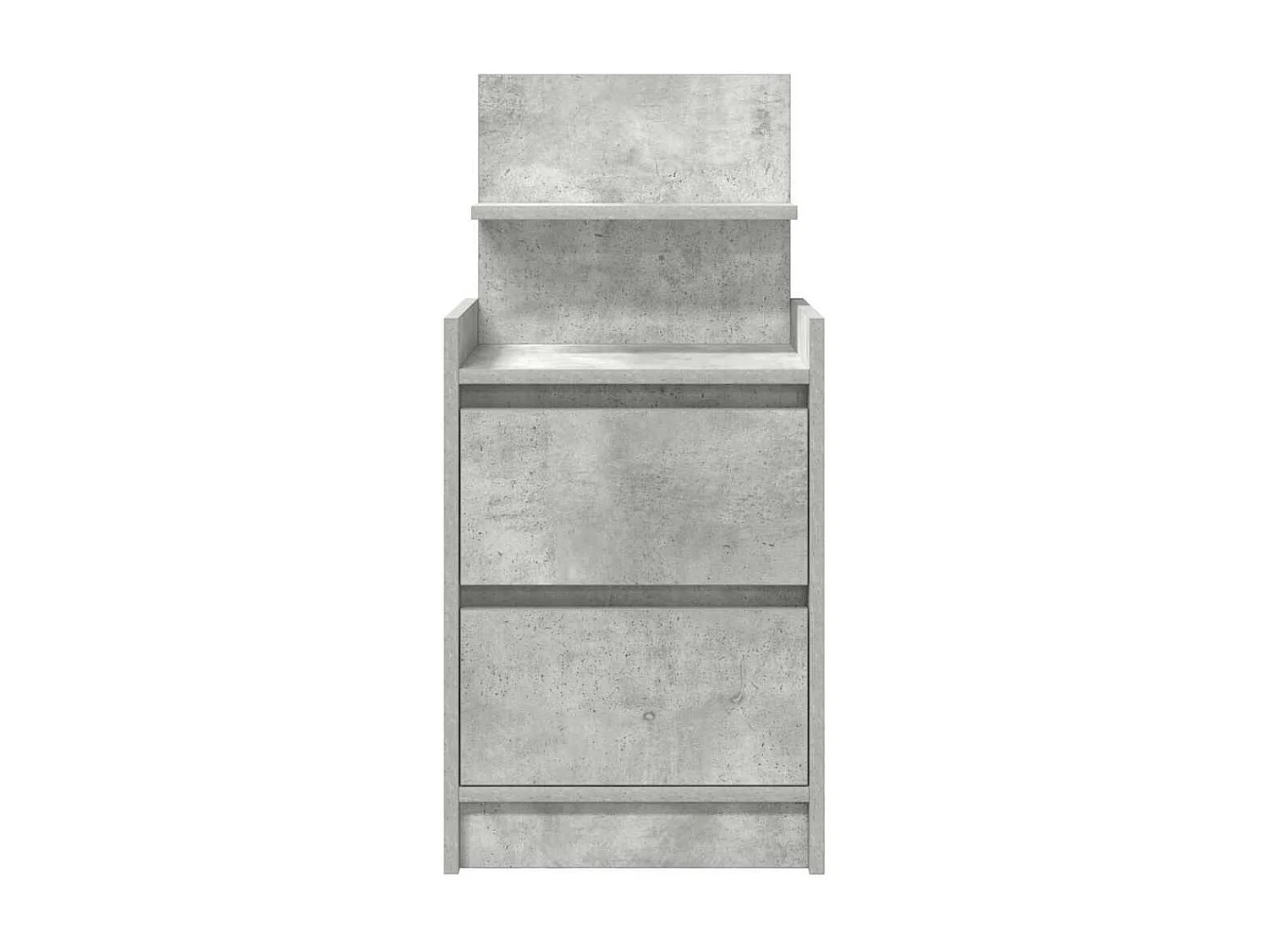 Table de chevet avec 2 tiroirs gris béton 38x34x80 cm