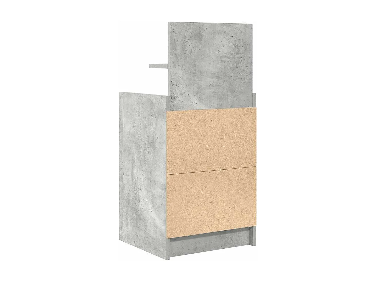 Table de chevet avec 2 tiroirs gris béton 38x34x80 cm