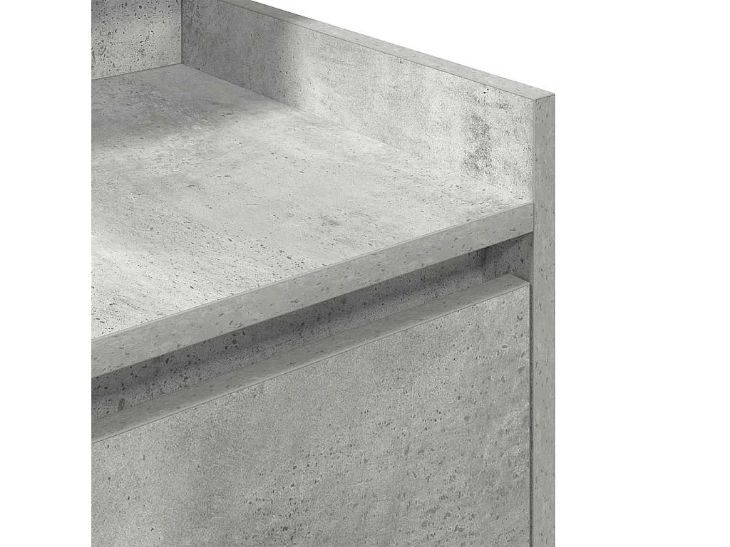Table de chevet avec 2 tiroirs gris béton 38x34x80 cm