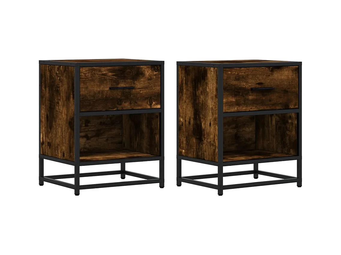 Tables de chevet 2 pcs chêne fumé 40x31x50 cm bois ingénierie