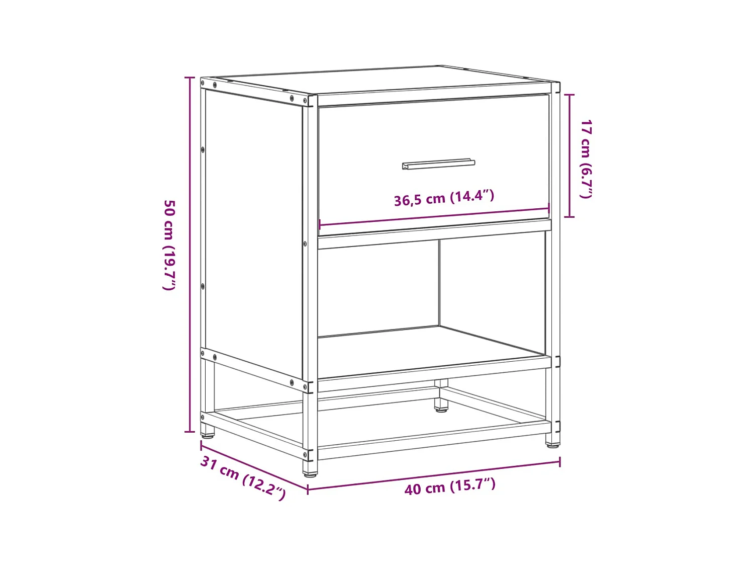 Tables de chevet 2 pcs chêne fumé 40x31x50 cm bois ingénierie