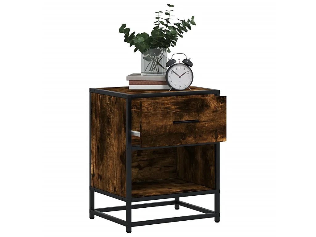 Comodini Rovere Fumo 2 pz 40x31x50 cm in Truciolato