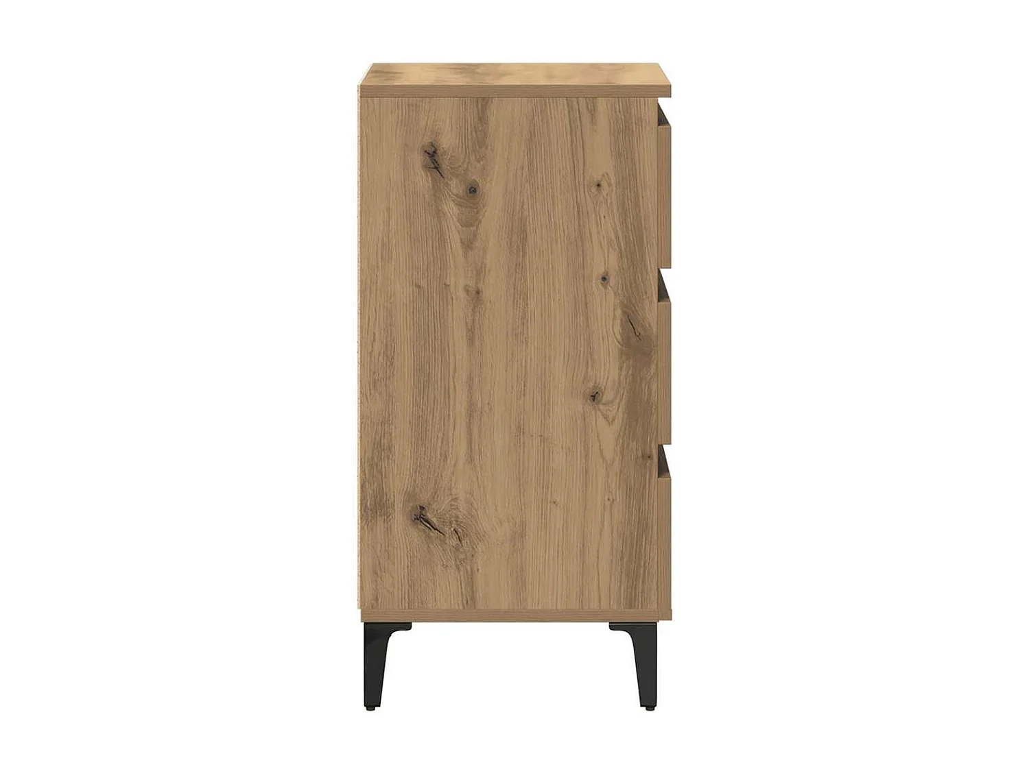 Comodino con Gambe in Metallo Rovere Artigianale 40x35x69 cm
