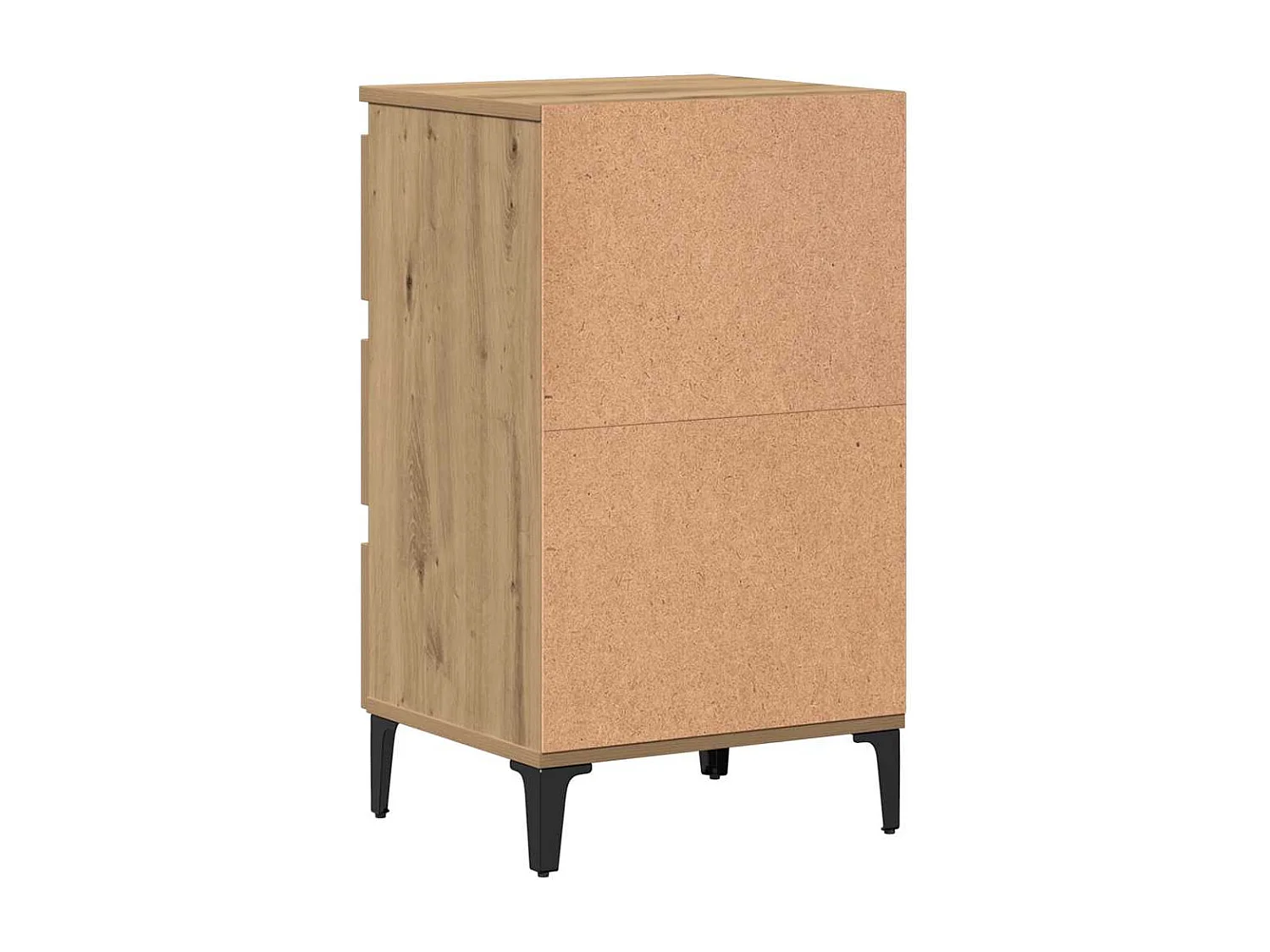 Comodino con Gambe in Metallo Rovere Artigianale 40x35x69 cm