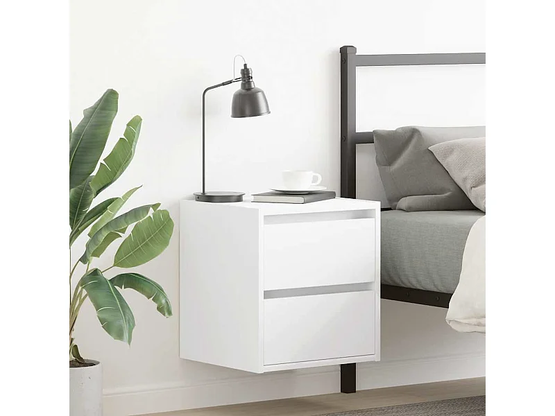 Nachtkastjes wandgemonteerd 2 st 38x34x40 cm wit