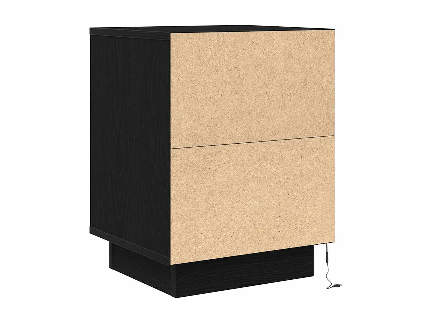 Tables de chevet avec lumières LED 2 pcs noir 38x34x50 cm