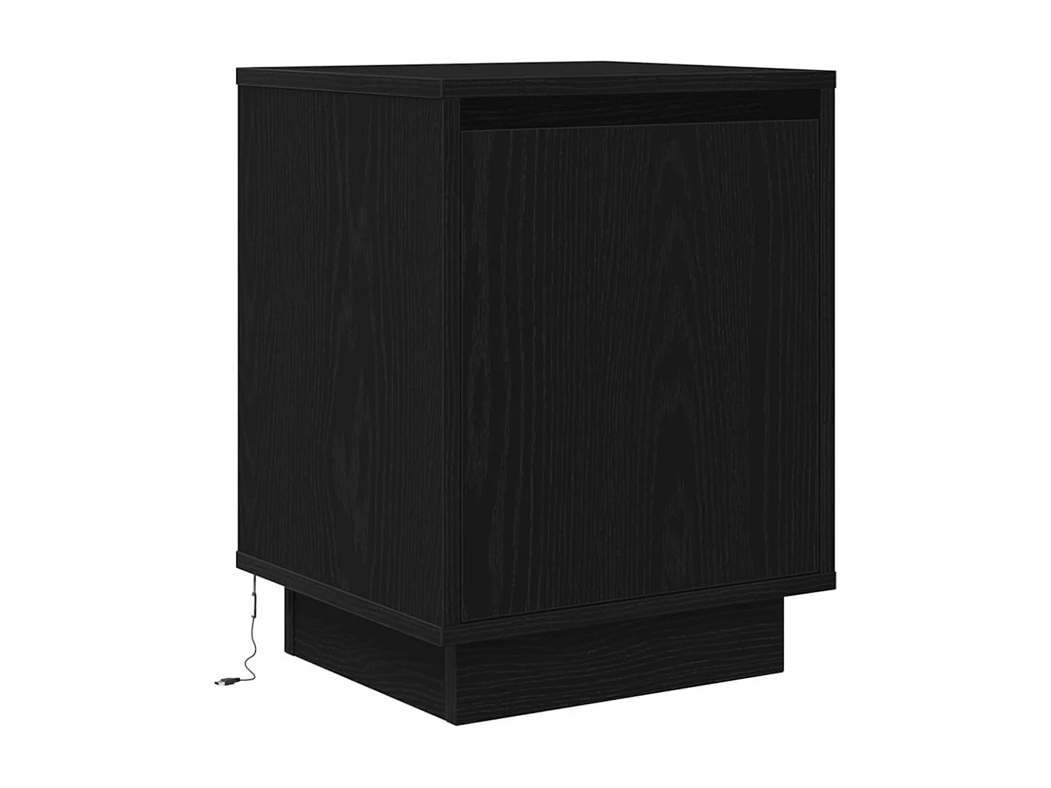 Nachttische mit LED-Leuchten 2 Stk. Schwarz 38x34x50 cm