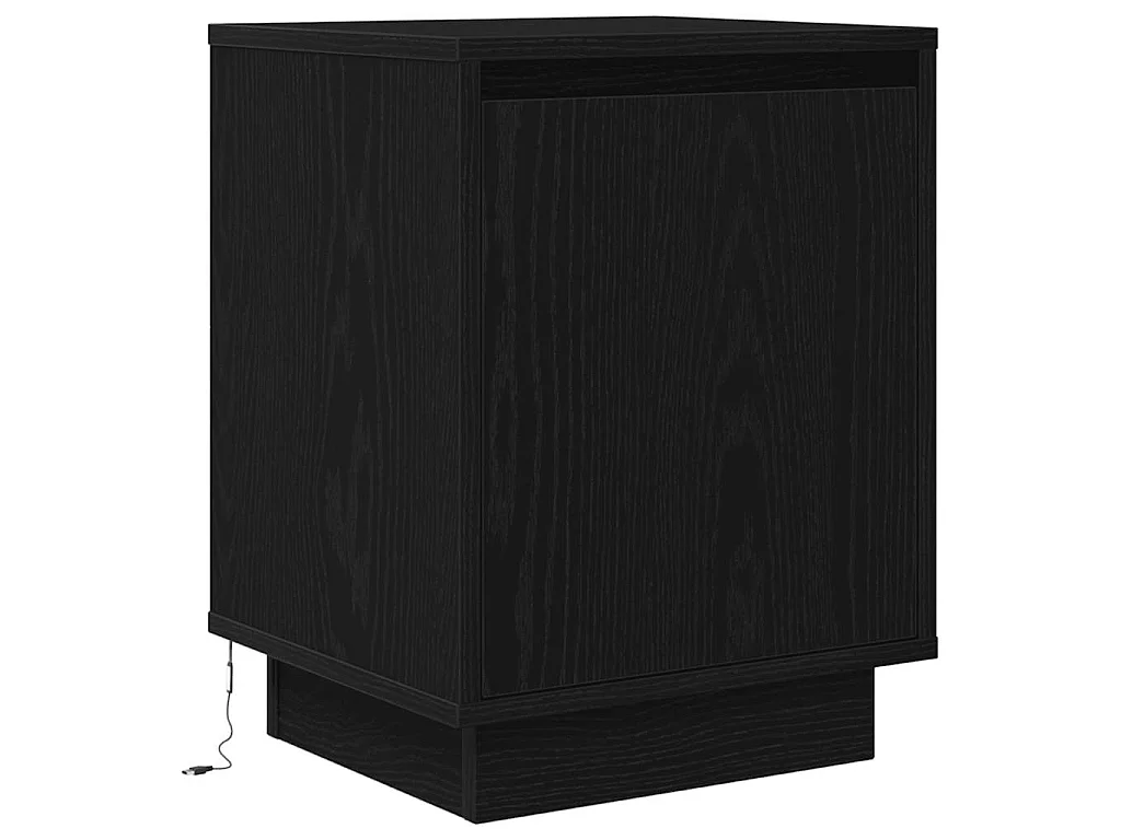 Nachttische mit LED-Leuchten 2 Stk. Schwarz 38x34x50 cm