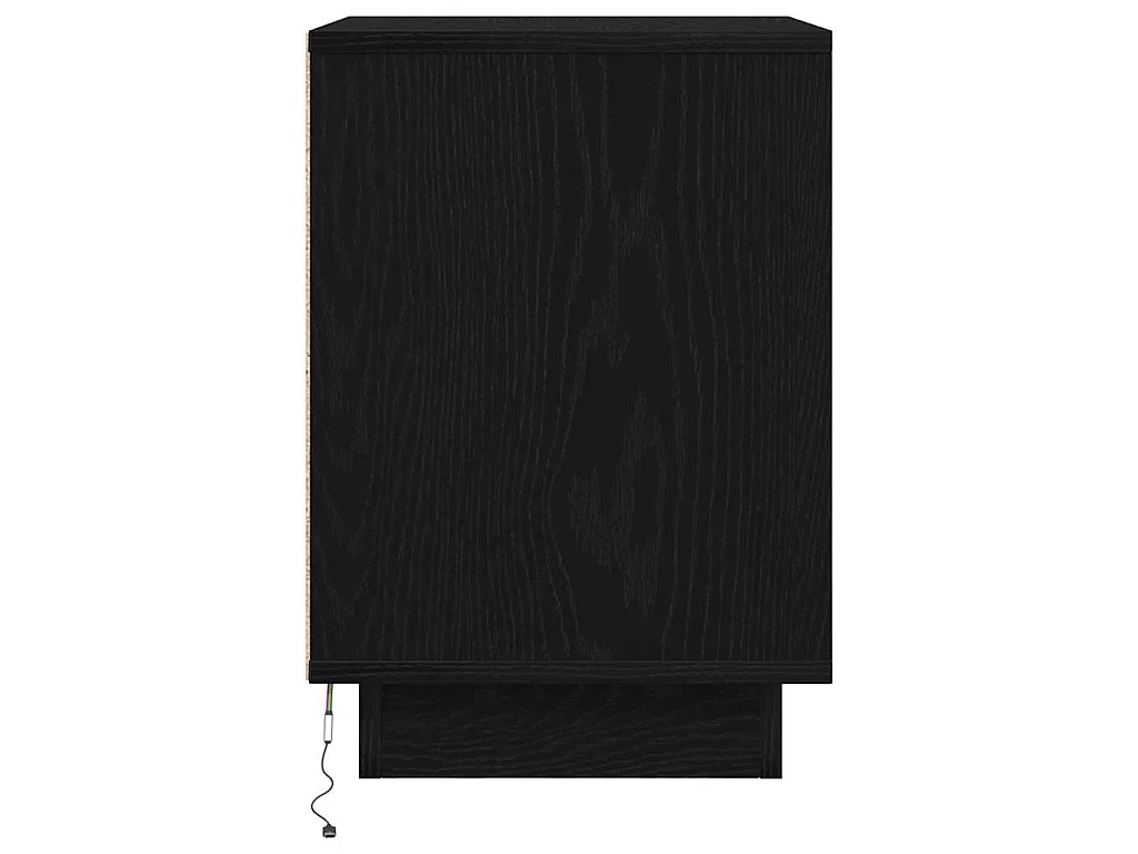 Nachttische mit LED-Leuchten 2 Stk. Schwarz 38x34x50 cm