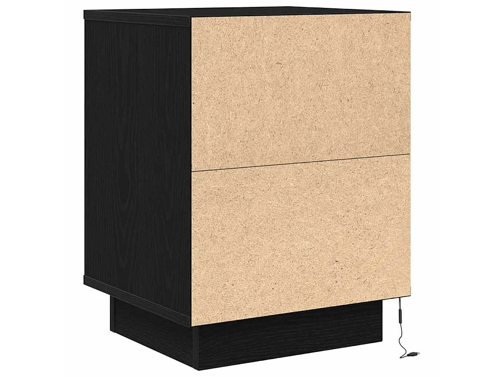 Nachttische mit LED-Leuchten 2 Stk. Schwarz 38x34x50 cm