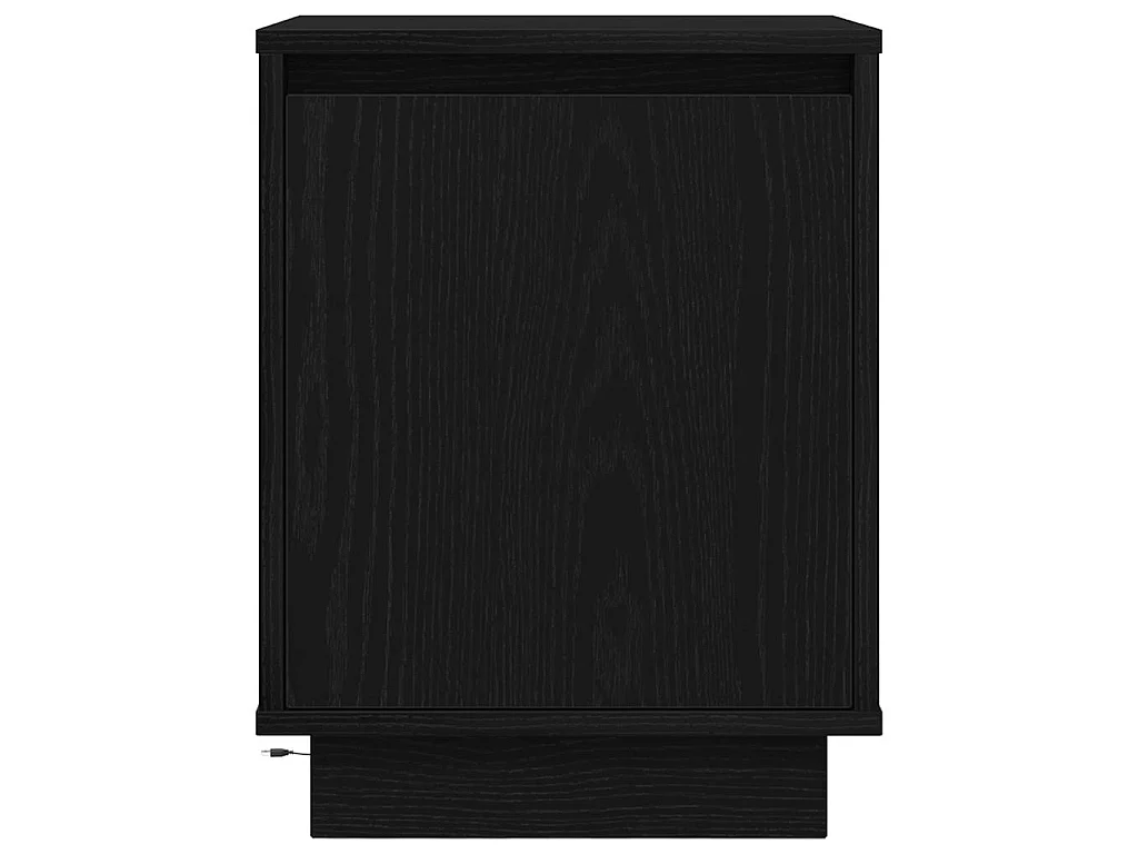 Tables de chevet avec lumières LED 2 pcs noir 38x34x50 cm