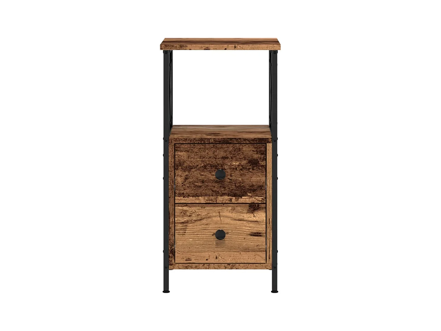Table de chevet vieux bois 34x35,5x70 cm bois d'ingénierie