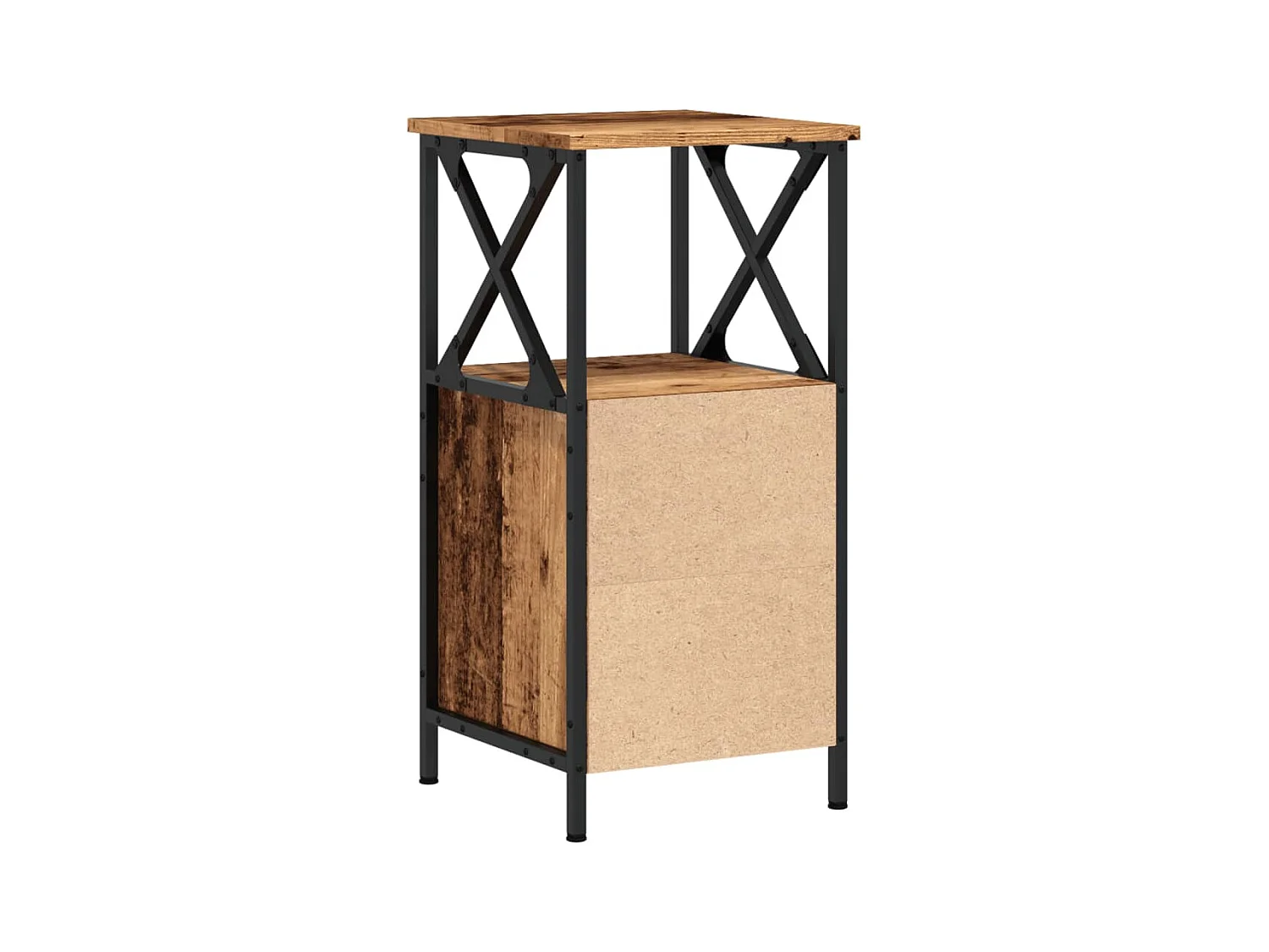 Table de chevet vieux bois 34x35,5x70 cm bois d'ingénierie
