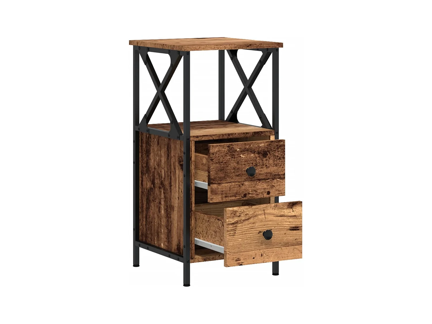 Table de chevet vieux bois 34x35,5x70 cm bois d'ingénierie