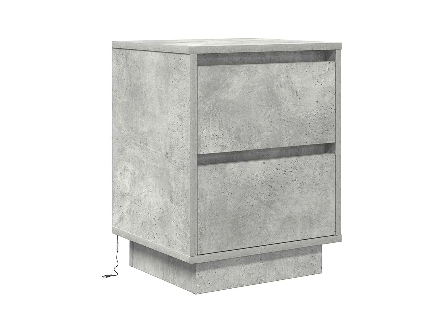 Nachttische mit LED-Leuchten 2 Stk. Betongrau 38x34x50 cm