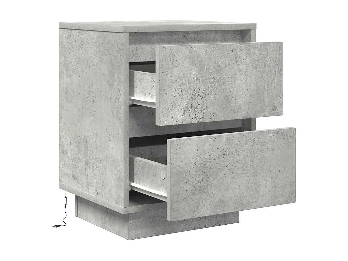 Nachttische mit LED-Leuchten 2 Stk. Betongrau 38x34x50 cm