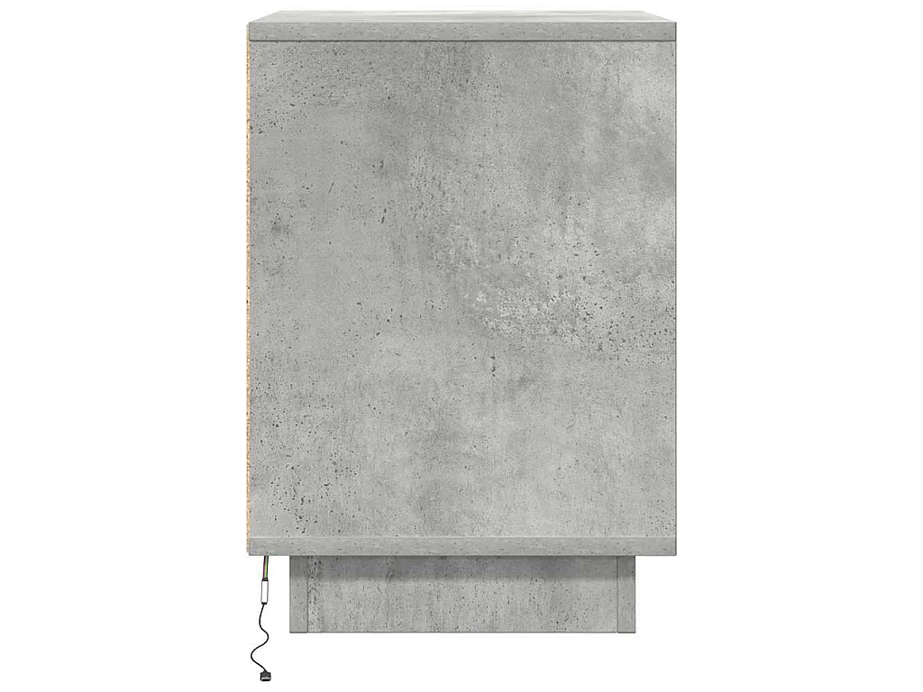 Nachtkastjes met LED-verlichting 2 st 38x34x50 cm betongrijs