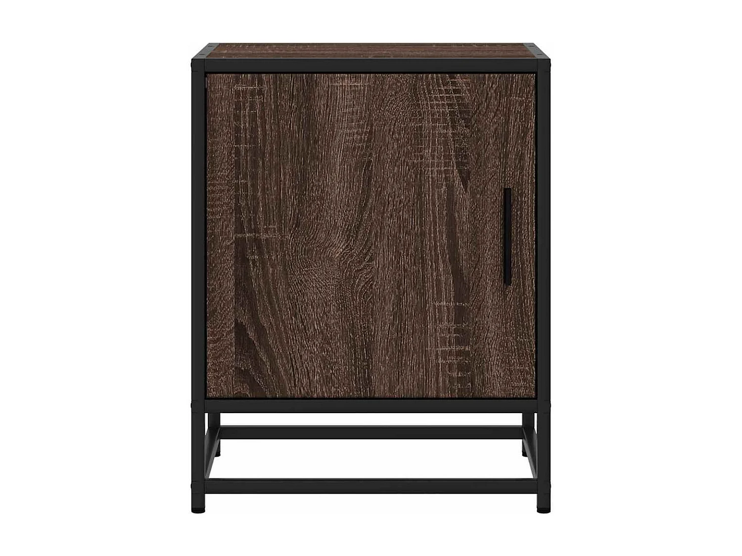 Table de chevet chêne marron 40x31x50cm bois d'ingénierie métal