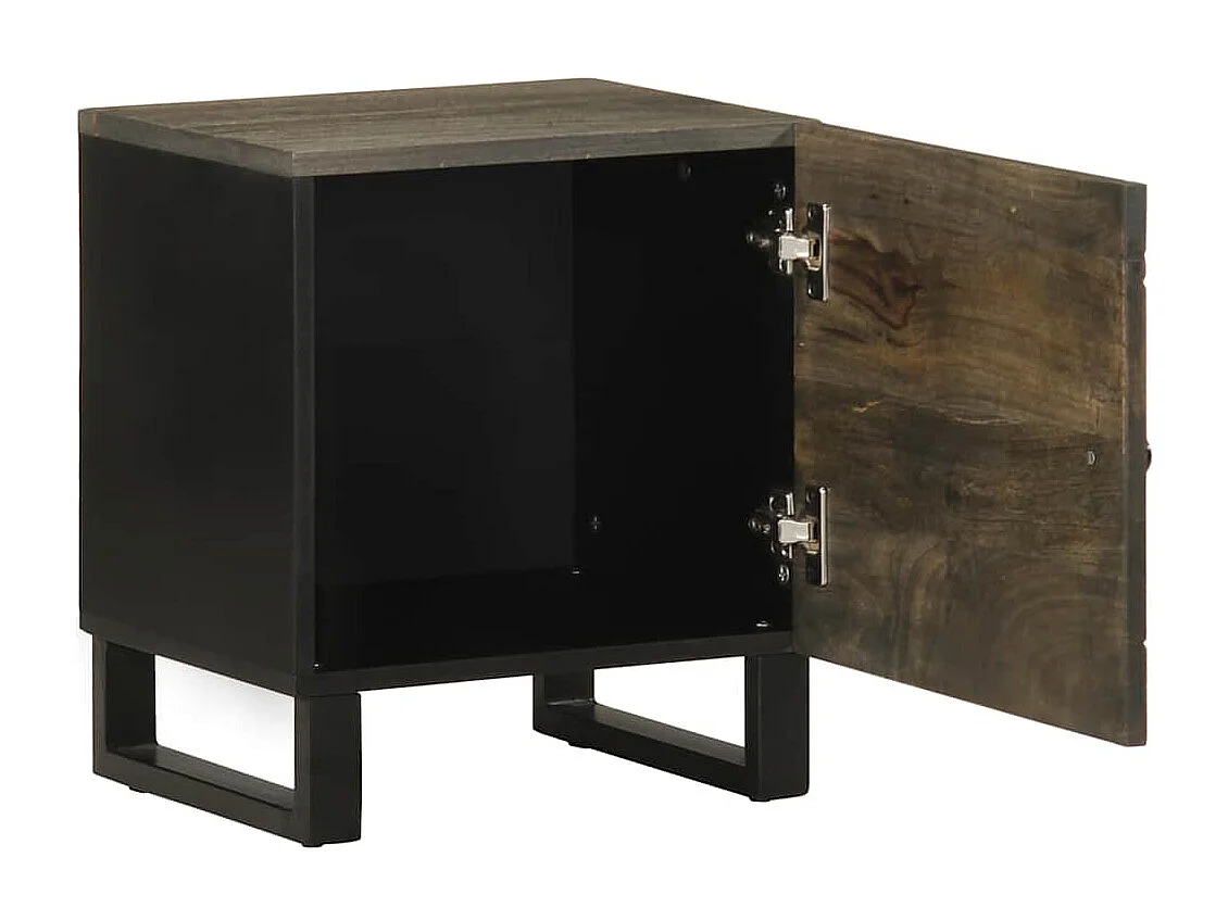 Nachttisch Schwarz 40x33x46 cm Massivholz Mango