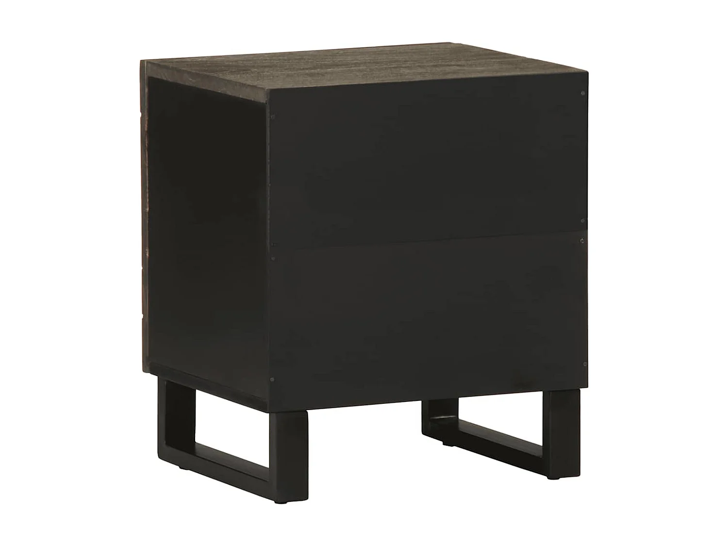 Table de chevet noir 40x33x46 cm bois de manguier solide